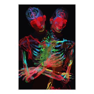 Poster Neon Skeleton Embrasser Art Fusion