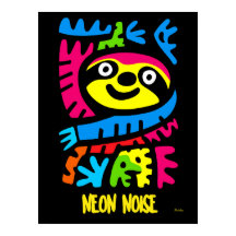 Neon Sloth Art - Coloré Pop Jungle Design animal
