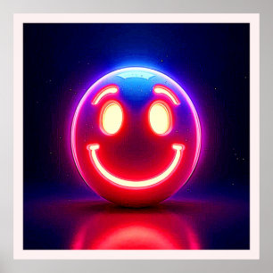 Poster Neon Smile : Joyeux Feu