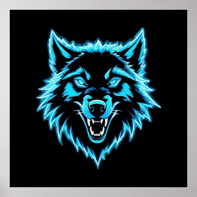 Poster Neon Wolf (Devant)