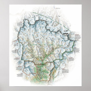 Poster " Népal : 2003/Heute Himalaya - Sagarmatha NP Kart