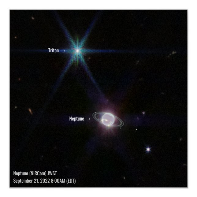 Poster Neptune NIRCam James Webb Télescope spatial Photo (Devant)