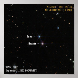 Poster Neptune NIRCam Wide James Webb Telescope JWST