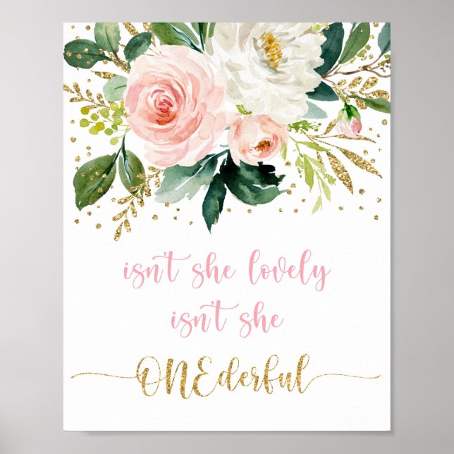 Poster N'est-elle pas magnifique Boho Floral premier anni (Devant)