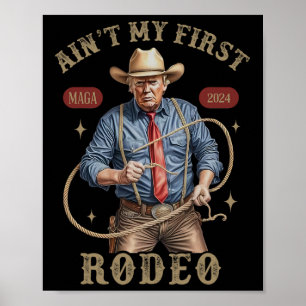 Poster N'est pas mon premier rodéo Western Cowboy Funny T