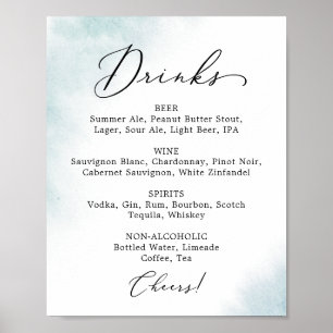 Poster Nettoyage aquarelle   Panneau du menu du Mariage b