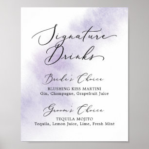 Poster Nettoyage aquarelle   Signature violette Signet bo