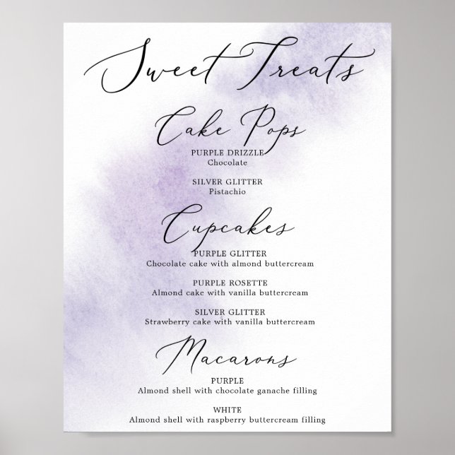 Poster Nettoyage aquarelle | Symbole Purple Sweet Traitem (Devant)