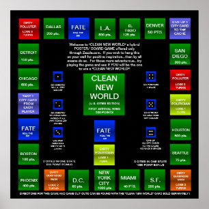 POSTER NETTOYAGE DU JEU DU WORLD BOARD (ÉDITION AMÉRICAIN