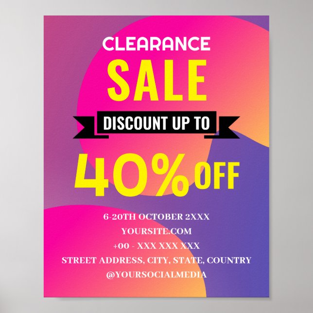 POSTER NETTOYER LA BOUTIQUE DE REMISE SUR VENTE (Devant)