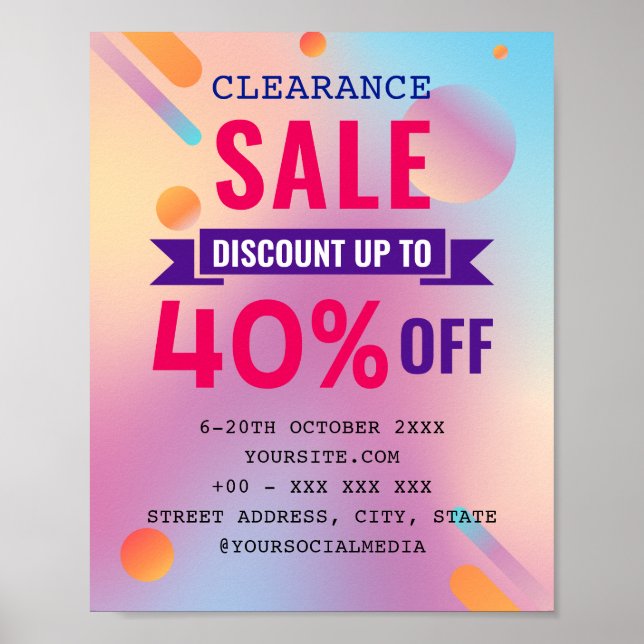 POSTER NETTOYER LA BOUTIQUE DE REMISE SUR VENTE (Devant)