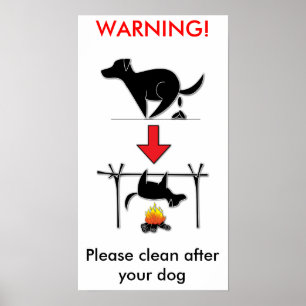 Poster Nettoyez après votre chien ! PAS DE POOP CHIEN, s'