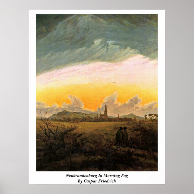 Poster Neubrandenburg Dans Matin Fog Par Caspar Friedrich (Devant)