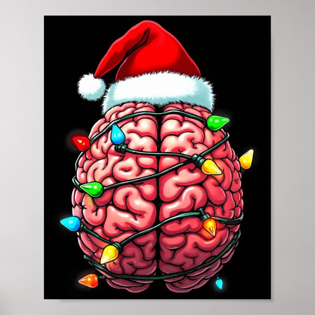 Poster Neuro Nurse Xmas Santa Hat Neurology Premium Tri-b (Devant)