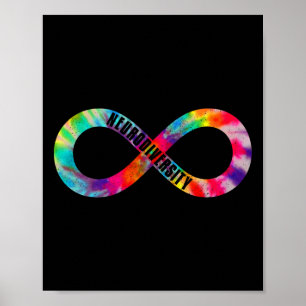 Poster Neurodiversité Tie Dye Infinité Signal Autisme Awa