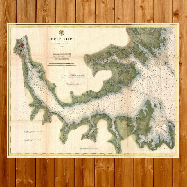 Poster Neuse Rivière Caroline du Nord Carte antique (Créateur téléchargé)
