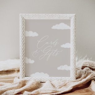 Poster Neutral Cloud Neuf cartes et cadeaux Baby showers