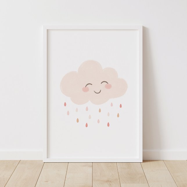 Poster Neutral Happy Cloud Nursery Decor (Créateur téléchargé)