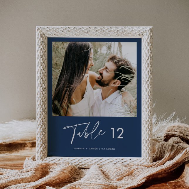Poster NEVE Navy Blue Photo Table Numéro 8x10 (Créateur téléchargé)