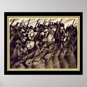 Poster Nevinson "retournant aux fossés" - Deco 16x20