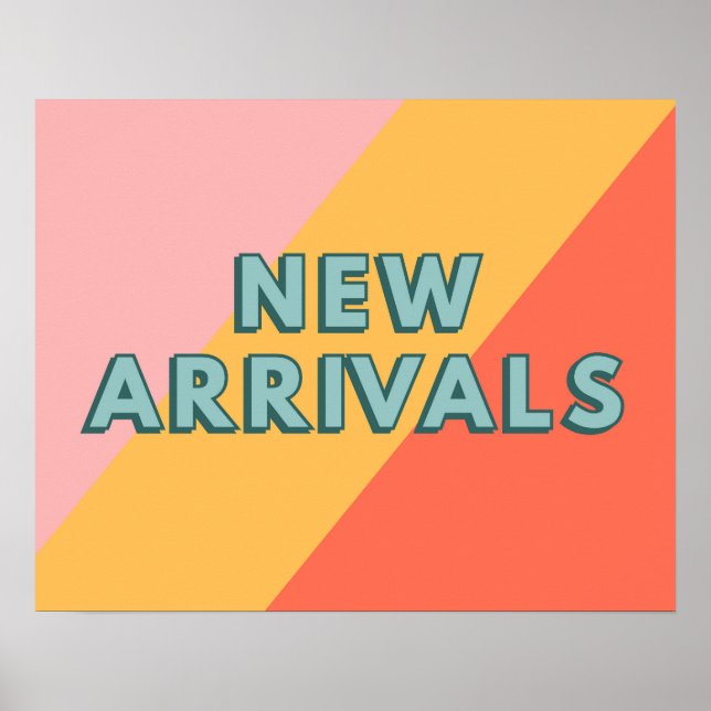 Poster New Arrivals Sign, Retro Style New Arrivals  (Devant)