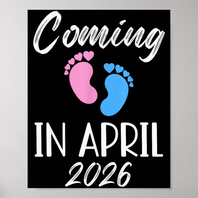 Poster New Baby Coming In April 2026 Funny Baby Shower Bo (Devant)