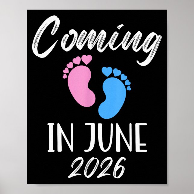 Poster New Baby Coming In June 2026 Funny Baby Shower Boy (Devant)