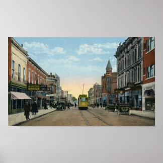 Poster New Castle, Indiana Grand Trolley St