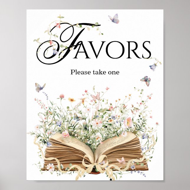 Poster New Chapter Book Theme bridal shower Favors (Devant)