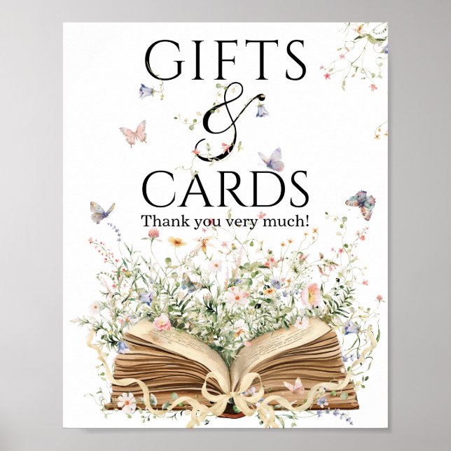 Poster New Chapter Book Theme bridal shower Gift & card (Devant)