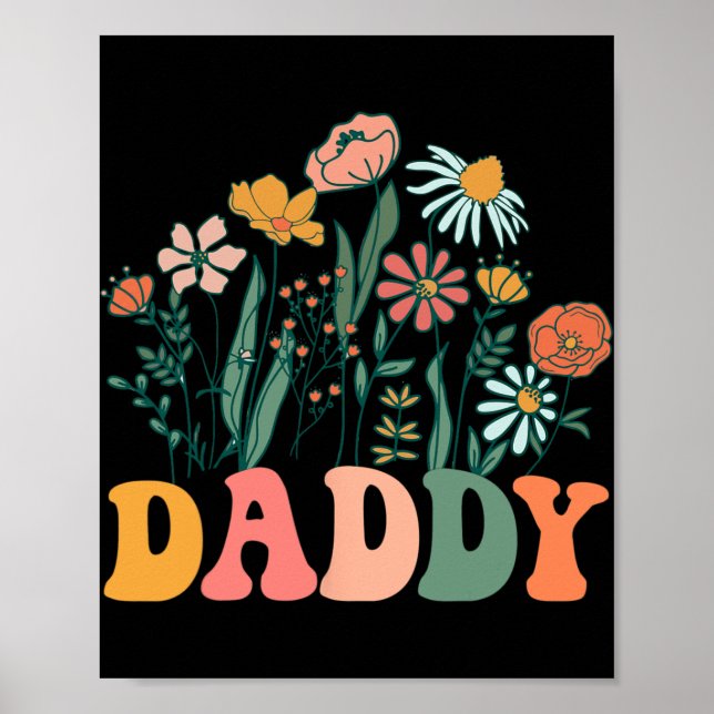 Poster New Daddy Wildflower First Birthday &amp; Baby Sho (Devant)