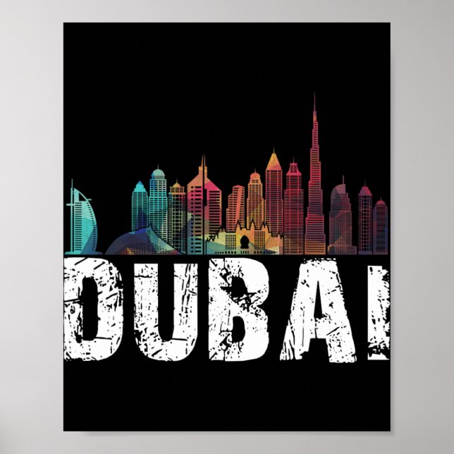 Poster New Dubai Love Skyline Uni For Holidays In Dubai  (Devant)