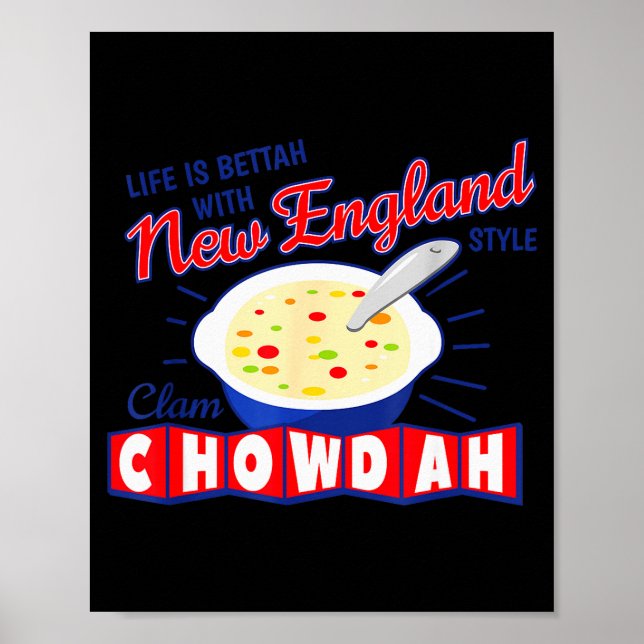 Poster New England Style Clam Chowder  (Devant)