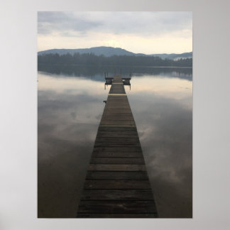 Poster New Hampshire (NH) Misty Lake Scenery