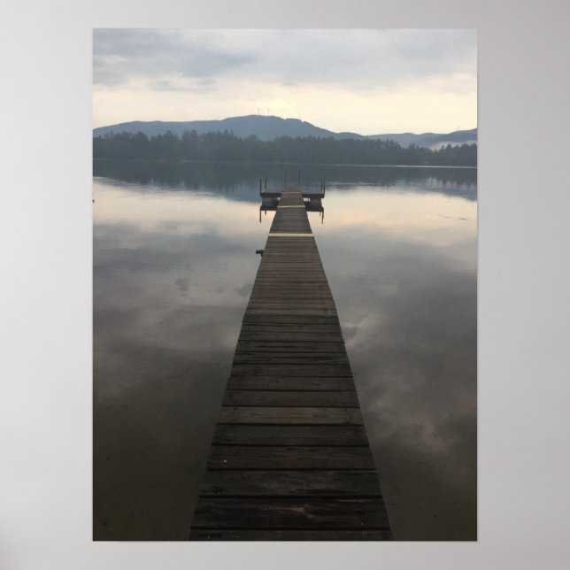 Poster New Hampshire (NH) Misty Lake Scenery (Devant)