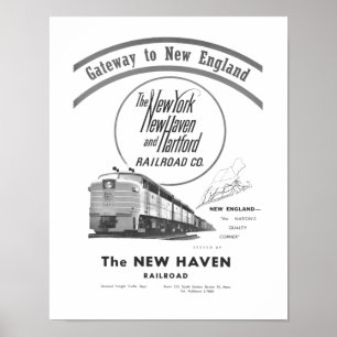 Poster New Haven Railroad-Gateway Vers La Nouvelle-Anglet