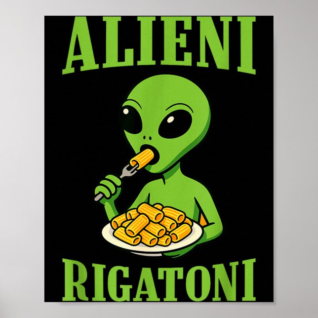 Poster New Italian Brainrot Alieni Rigatoni Funny Viral M (Devant)