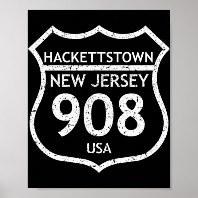 Poster New Jersey Area Code 908 Hackettstown, Nj Home Sta (Devant)