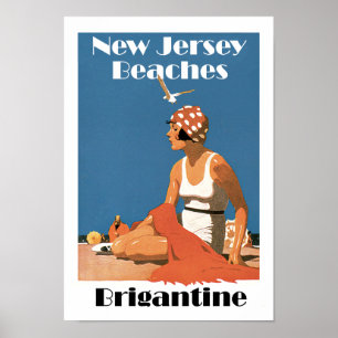 Poster New Jersey Beaches ~ Brigantine