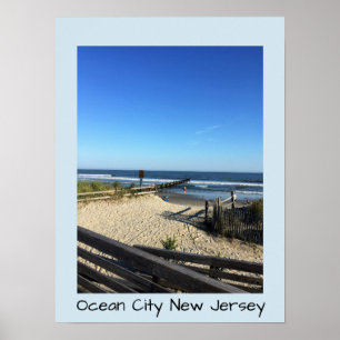 Poster New Jersey de ville d'océan de plage