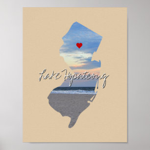 Poster New Jersey State Photo insert and town name