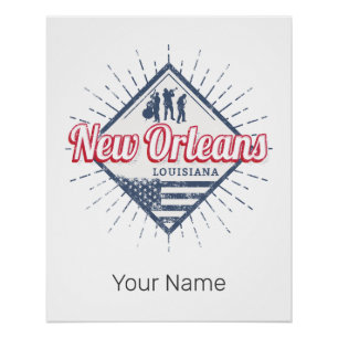 Poster New Orleans City Louisiane États-Unis Vintage
