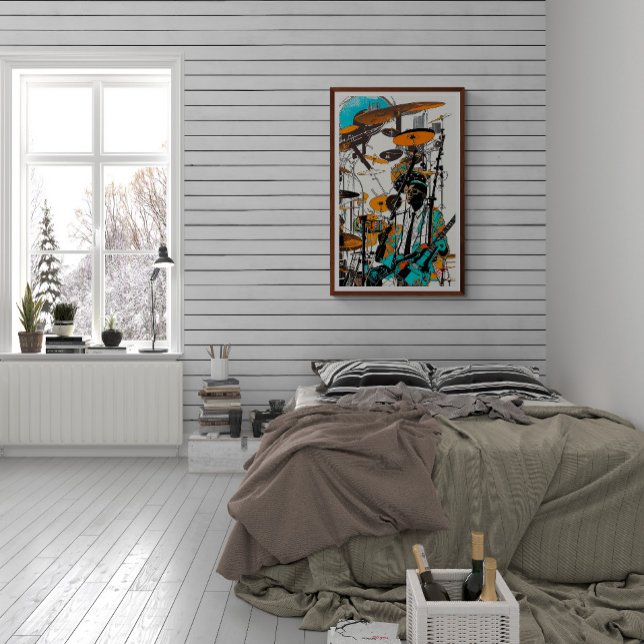 Poster New Orleans Jazz Man Art Abstrait (Créateur téléchargé)