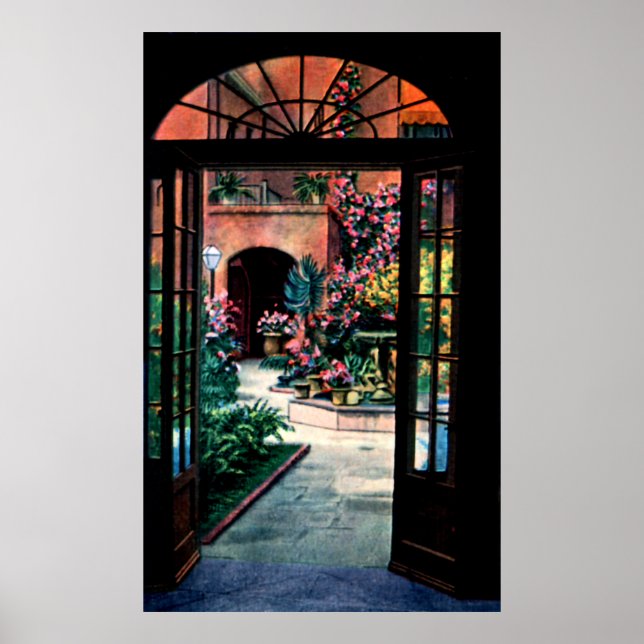 Poster New Orleans Louisiana Little Theatre Courtyard (Devant)