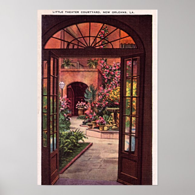 Poster New Orleans Louisiana Little Theatre Courtyard (Devant)