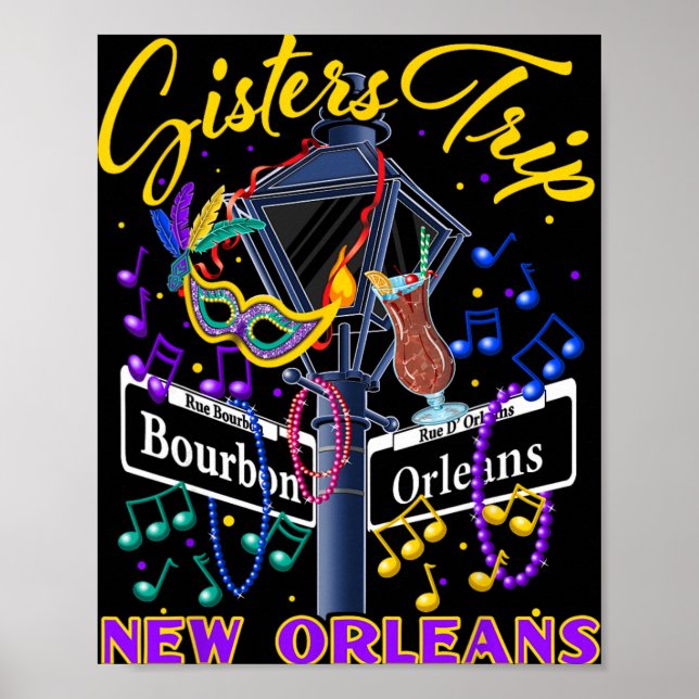 Poster New Orleans Sisters Trip Nola Girls Trip Vacay  (Devant)
