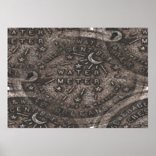 Poster New Orleans Water Meter Wall Art