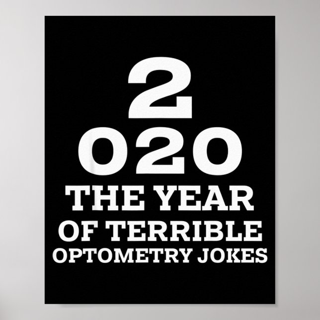 Poster New Year 2020 And Bad Optometry Jokes Eye Chart  (Devant)