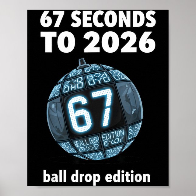 Poster New Year's Day Ball Drop Countdown Funny Brainrot  (Devant)