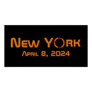Poster New York 2024 Éclipse solaire totale